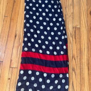 Joules Navy Blue Polka Dot Scarf